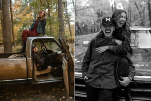 cinematic Wisconsin forest engagement photo