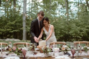 Door County outdoor wedding dinner rustic wedding Wisconsin