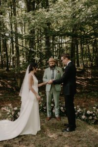 Door County micro backyard wedding vintage Wisconsin ceremony