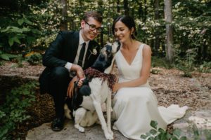 Door County micro backyard wedding vintage Wisconsin dog