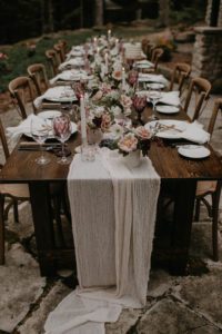 Door County micro backyard wedding vintage Wisconsin floral dinner details
