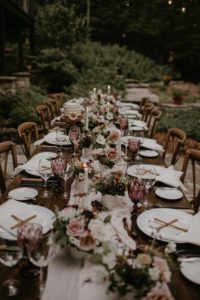 Door County micro backyard wedding vintage Wisconsin floral dinner details