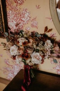 Wisconsin Halloween barn wedding moody