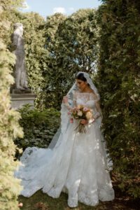 Villa Terrace wedding Milwaukee bride in garden