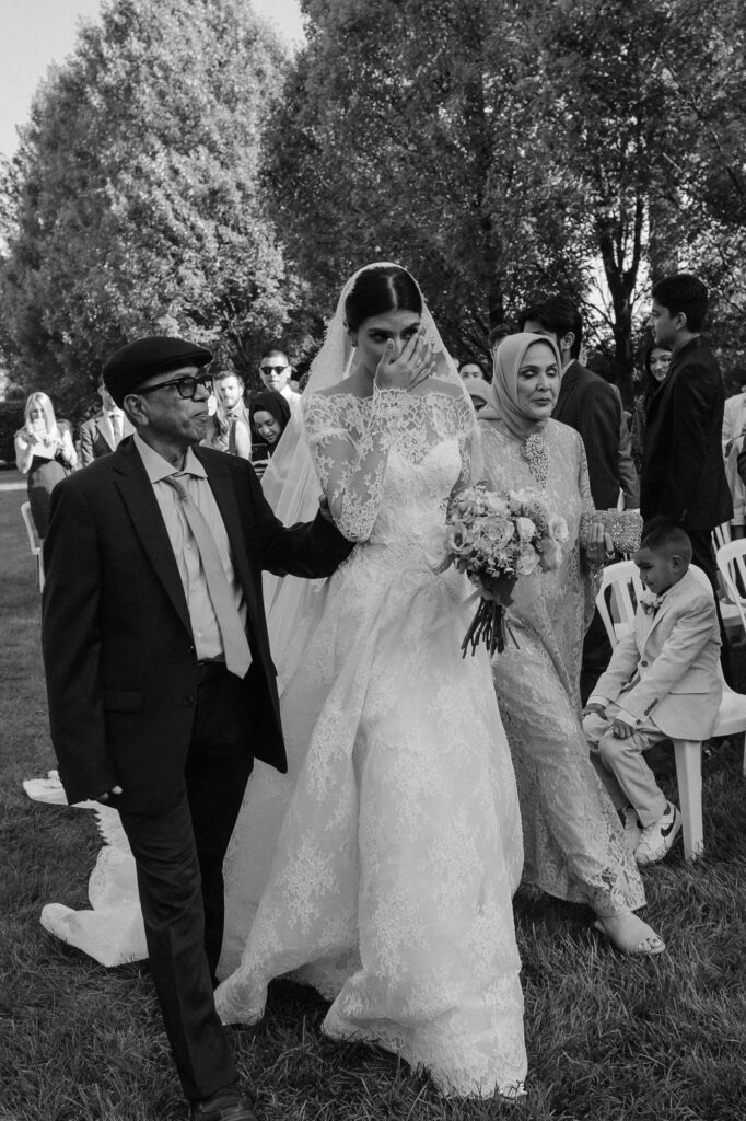 Ceremony in garden at Villa Terrace Milwaukee Wisconsin