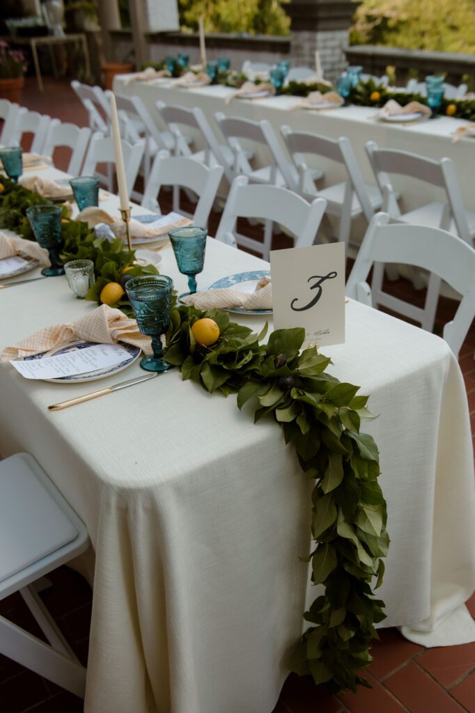 Dinner details of Villa Terrace wedding