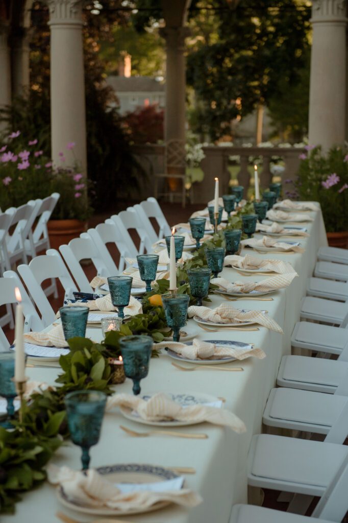 Dinner details of Villa Terrace wedding in Wisconsin