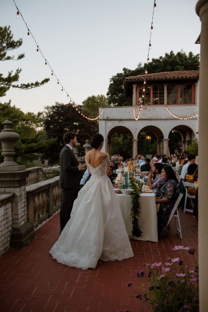 Night time view of dinner on Terrace at Villa Terrace