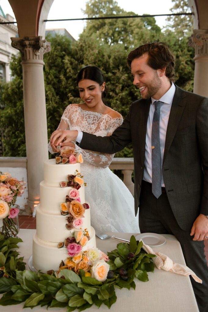 cake cutting Villa Terrace wedding