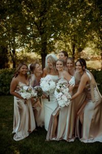 Villa Terrace Decorative Arts Museum Milwaukee, Wisconsin bride with her bridesmaids