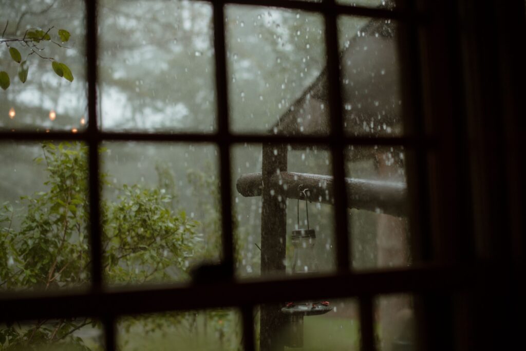 Rain through the window at American Club in Kohler