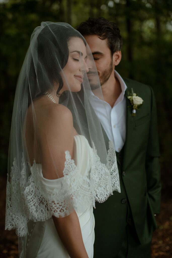 Bride and groom portrait at River Wildlife
