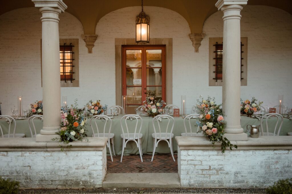 Villa Terrace wedding reception table