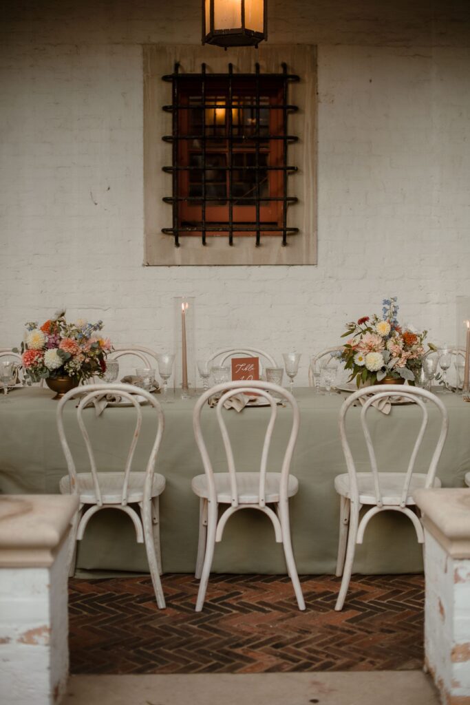 Elegant wedding reception decor at Villa Terrace in Milwaukee