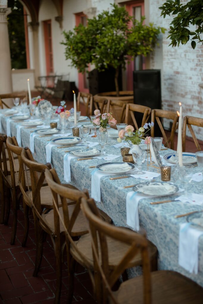 Wedding reception table at Villa Terrace in Milwaukee