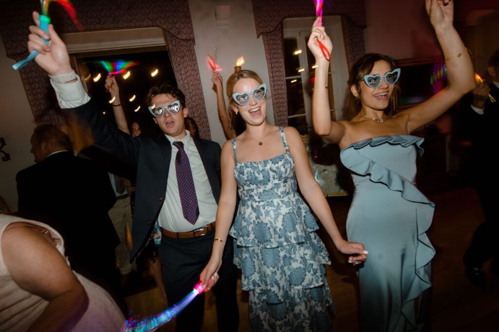 Guests party during Villa Terrace wedding reception