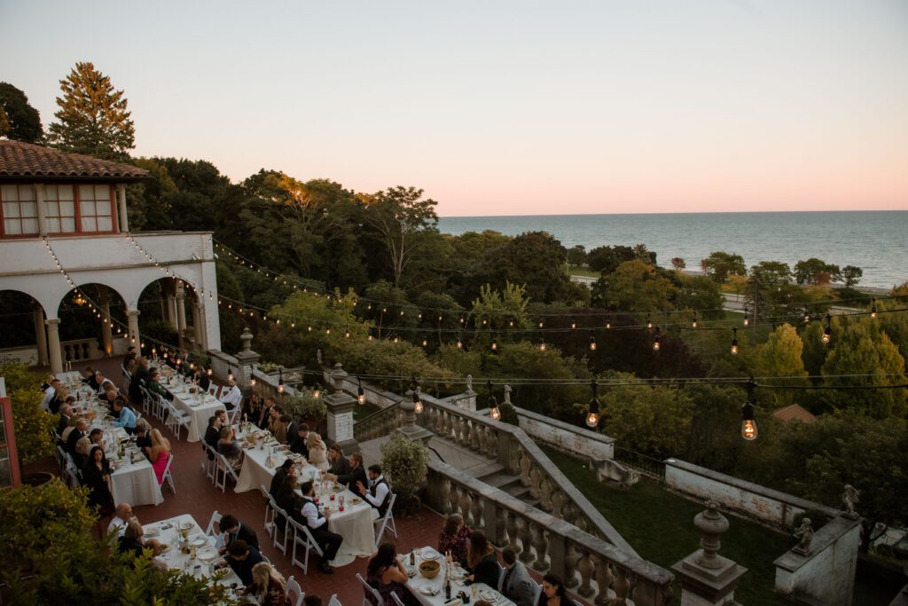 Sunset reception on the terrace at Villa Terrace