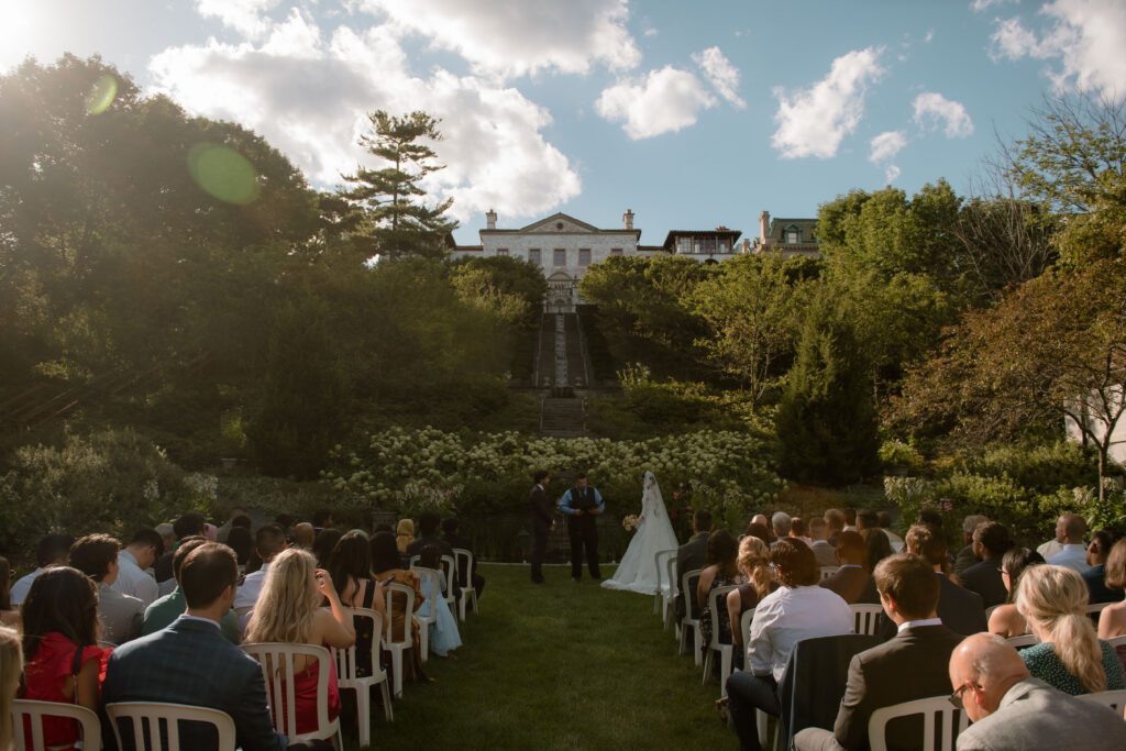 Villa Terrace garden wedding ceremony 