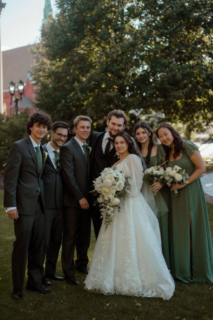 Bridal party portraits at The Wisconsin Club wedding
