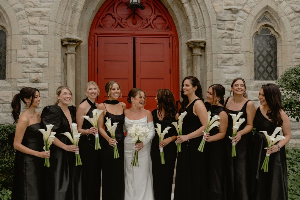 St. James 1868 bridal party in downtown Milwaukee