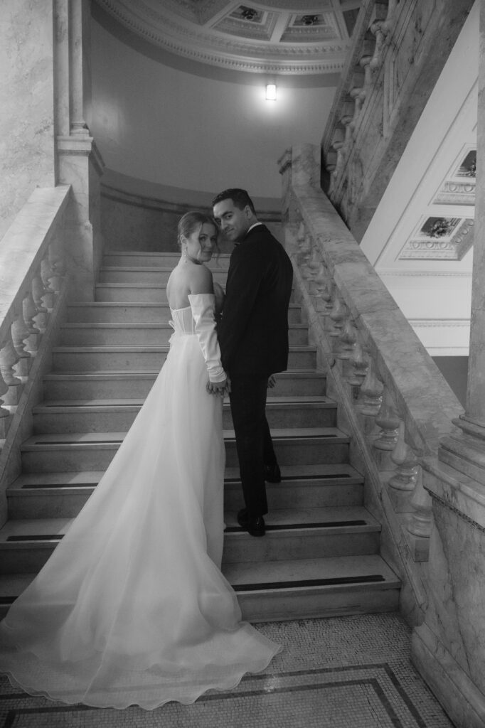 Milwaukee Central Library wedding photos