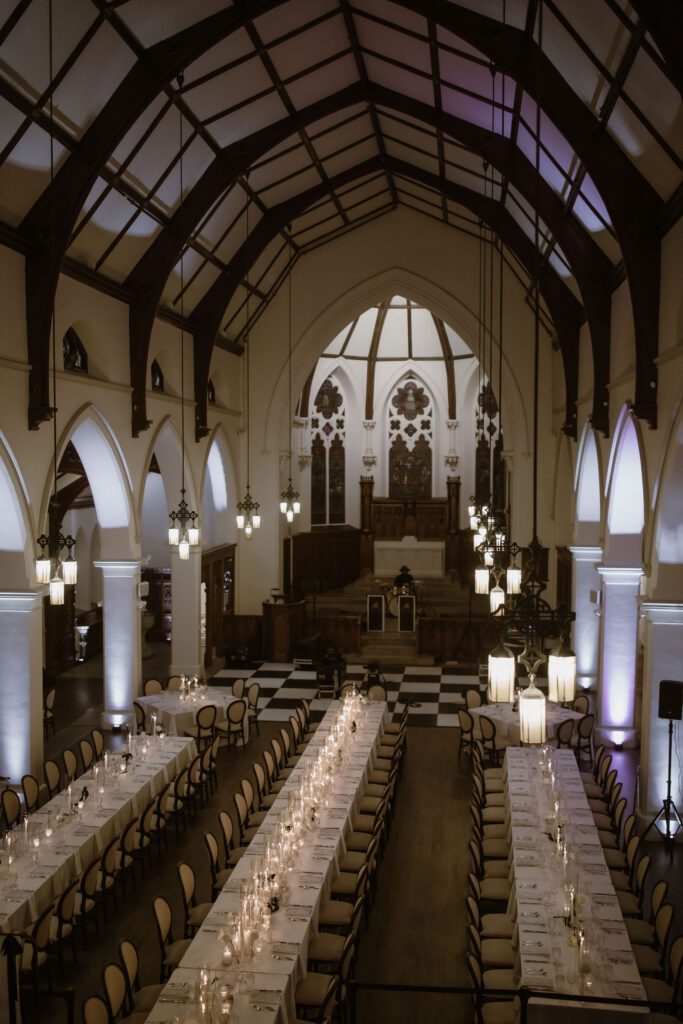 Wedding reception decor at St. James 1868 in Milwaukee