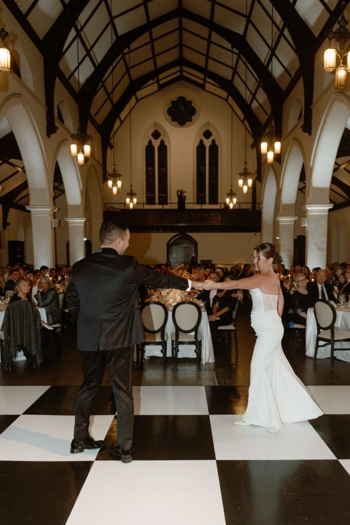 First dance at St. James 1868 wedding reception
