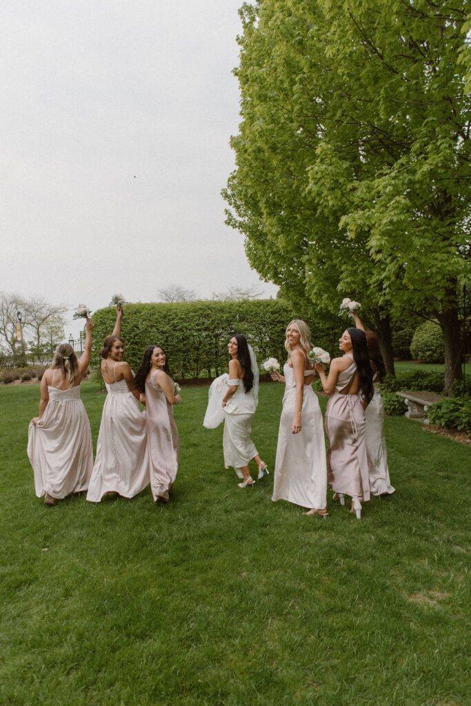 Bridal party in the spring at Villa Terrace