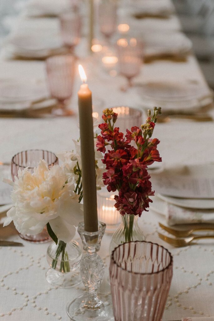 Spring outside wedding reception decor
